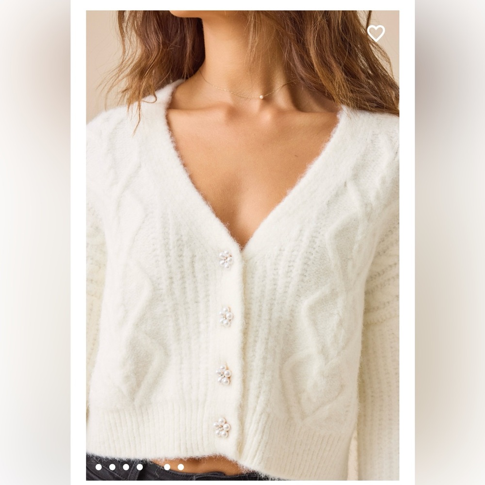Altar’d State Marlowe Fuzzy Cable Cardigan - Picture 5 of 13